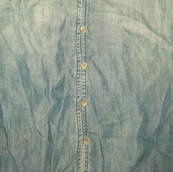 Anthropologie Cloth & Stone Ruffle Raglan Button Down Blouse - Picture 7 of 9